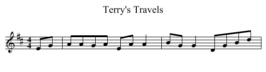 Terry's Travels - staff notation