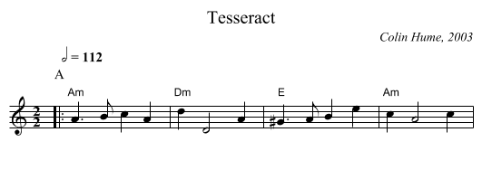 Tesseract - staff notation