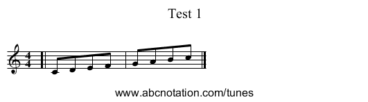 Test 1 - staff notation