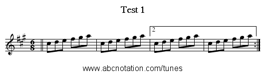 Test 1 - staff notation