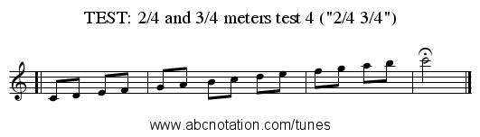 TEST: 2/4 and 3/4 meters test 4 (2/4 3/4) - staff notation