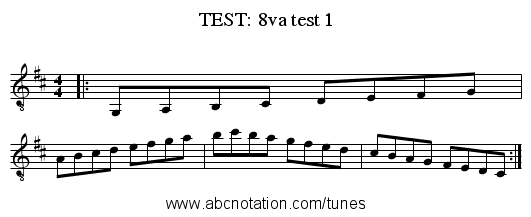 TEST: 8va test 1 - staff notation