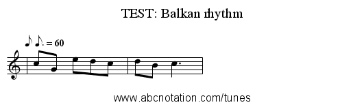 TEST: Balkan rhythm - staff notation
