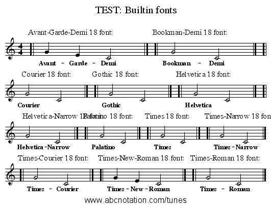 TEST: Builtin fonts - staff notation