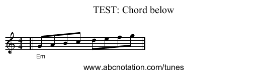 TEST: Chord below - staff notation