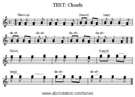 TEST: Chords - staff notation