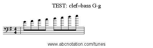 TEST: clef=bass G-g - staff notation