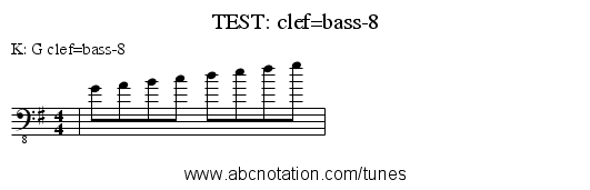 TEST: clef=bass-8 - staff notation