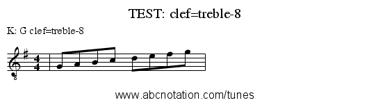 TEST: clef=treble-8 - staff notation