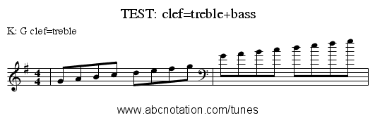TEST: clef=treble+bass - staff notation