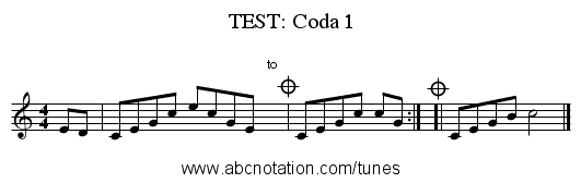 TEST: Coda 1 - staff notation