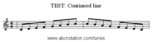 TEST: Continued line - staff notation
