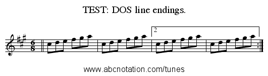 TEST: DOS line endings. - staff notation