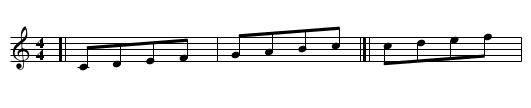 TEST: Fat bar in middle - staff notation