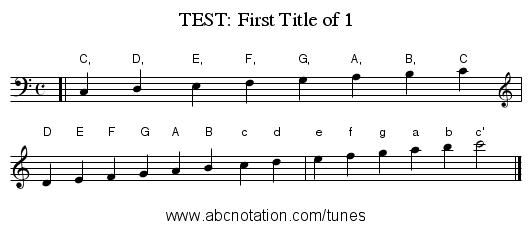 TEST: First Title of 1 - staff notation