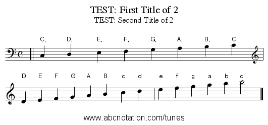 TEST: First Title of 2 - staff notation