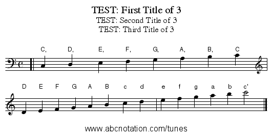 TEST: First Title of 3 - staff notation