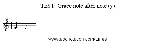 TEST: Grace note after note (y) - staff notation