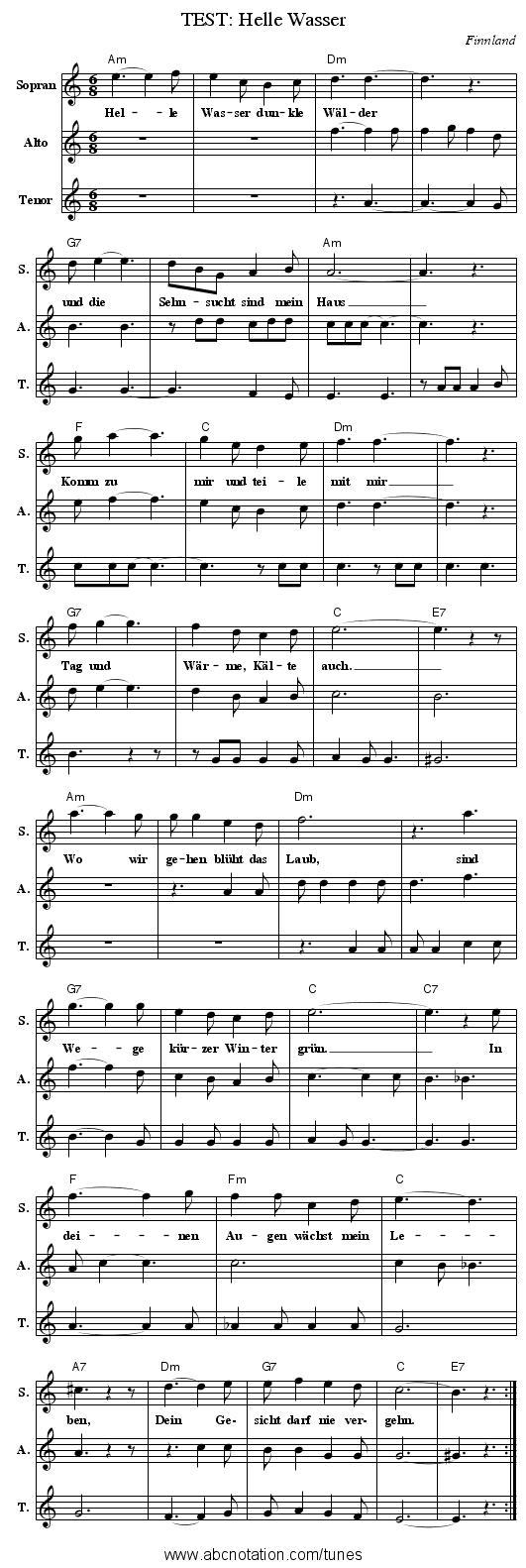 TEST: Helle Wasser - staff notation