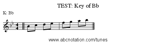 TEST: Key of Bb - staff notation