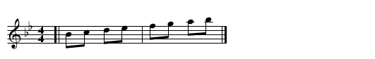 TEST: Key of Bb - staff notation