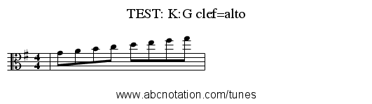 TEST: K:G clef=alto - staff notation