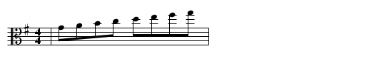 TEST: K:G clef=alto - staff notation