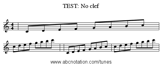 TEST: No clef - staff notation