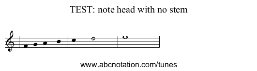 TEST: note head with no stem - staff notation
