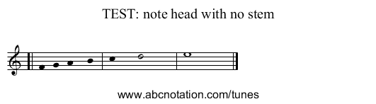 TEST: note head with no stem - staff notation