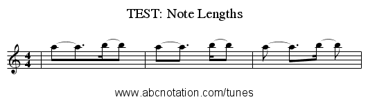 TEST: Note Lengths - staff notation