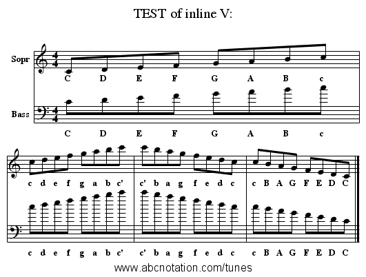 TEST of inline V: - staff notation