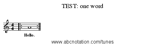 TEST: one word - staff notation