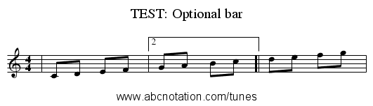 TEST: Optional bar - staff notation