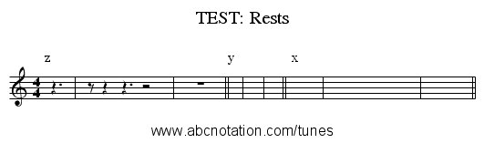 TEST: Rests - staff notation