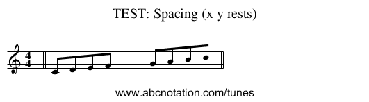 TEST: Spacing (x y rests) - staff notation