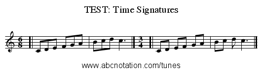 TEST: Time Signatures - staff notation