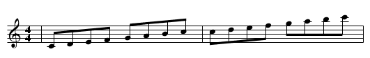 TEST: Treble, treble-1, bass voices - staff notation
