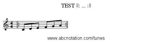 TEST ||: ... :|| - staff notation
