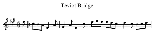 Teviot Bridge - staff notation