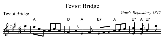 Teviot Bridge - staff notation
