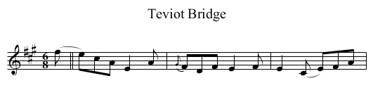 Teviot Bridge - staff notation
