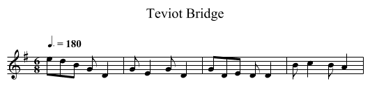 Teviot Bridge - staff notation