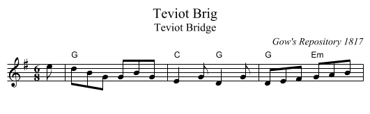 Teviot Brig - staff notation