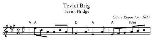 Teviot Brig - staff notation