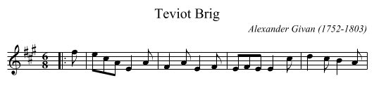 Teviot Brig - staff notation