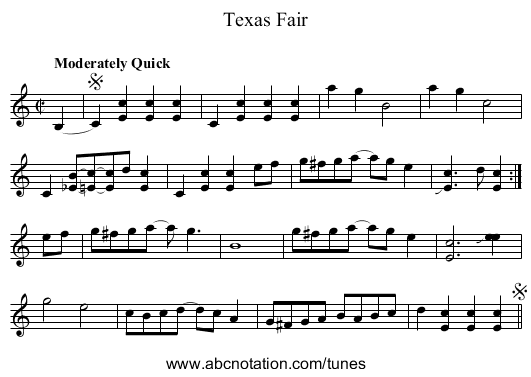 Texas Fair - staff notation