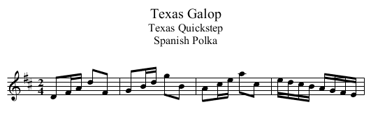 Texas Galop - staff notation