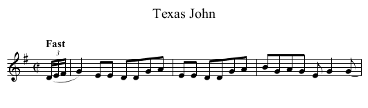 Texas John - staff notation