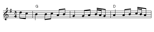 Texas Valsen - staff notation